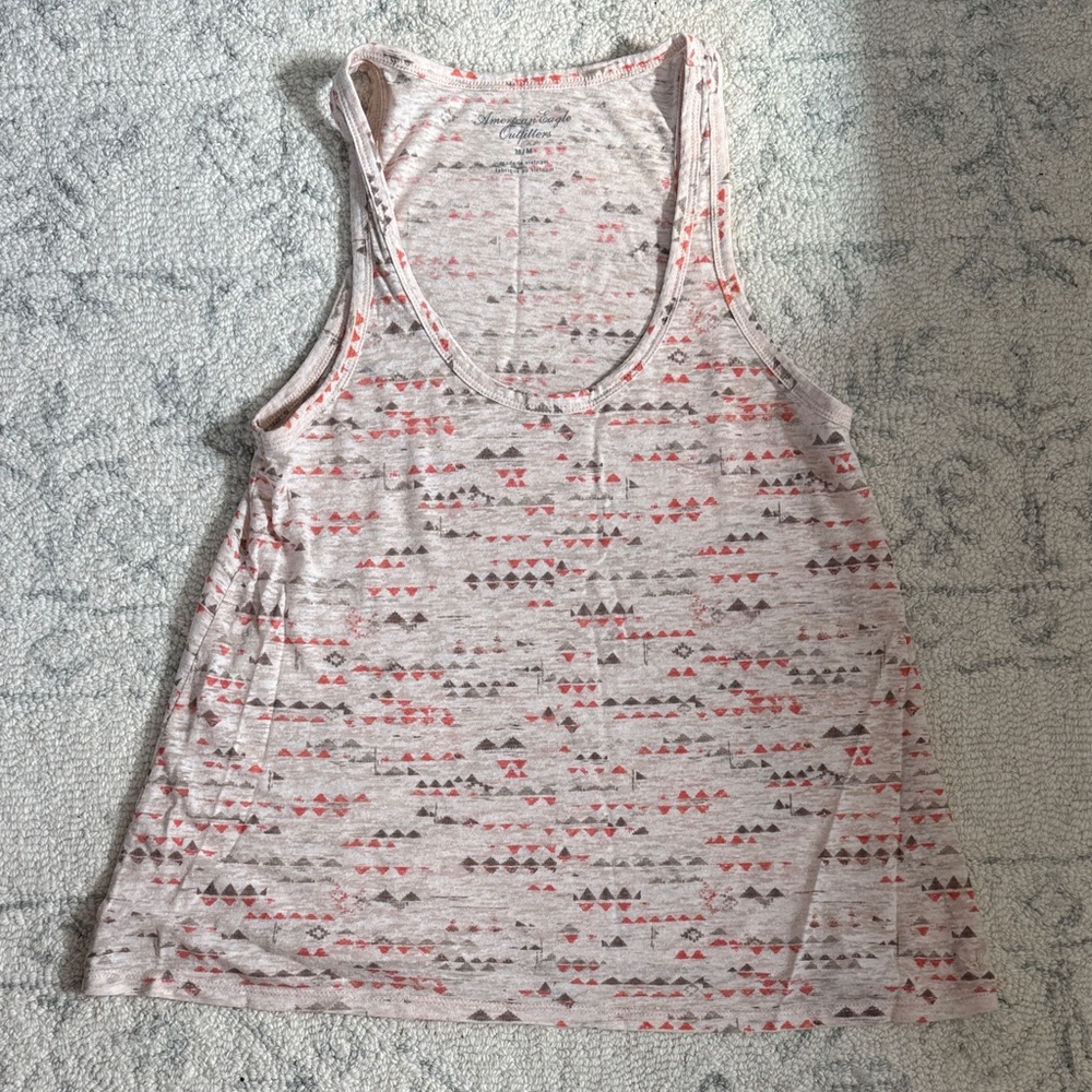 American Eagle Outfitters Light Pink Printed Scoop Tank